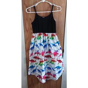 PatPat Dinosaur Print Skater Dress Sz Small Colorful Novelty Stretchy Fun Cute